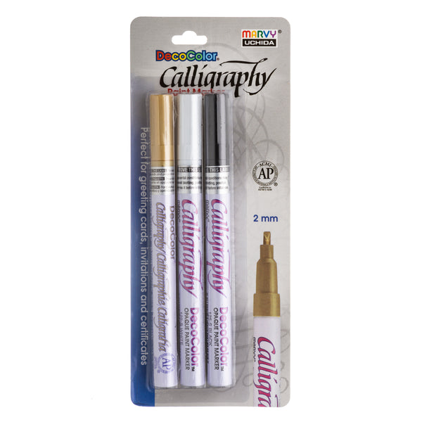 DECOCOLOR CALLIGRAPHY PAINT MARKER 3 PIECE SET C DECOCOLOR CALLIGRAPHY PAINT MARKER 3 PIECE SET C
