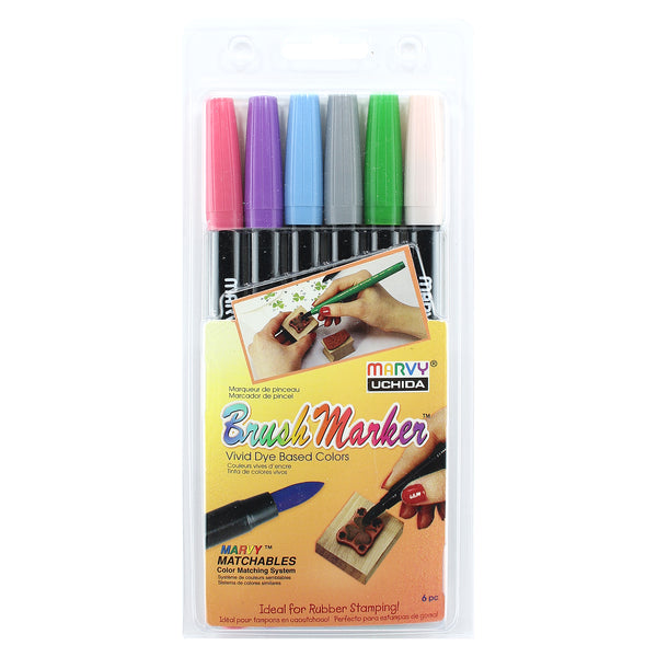 BRUSH MARKER - 6 PIECE FLORAL SET B BRUSH MARKER - 6 PIECE FLORAL SET B