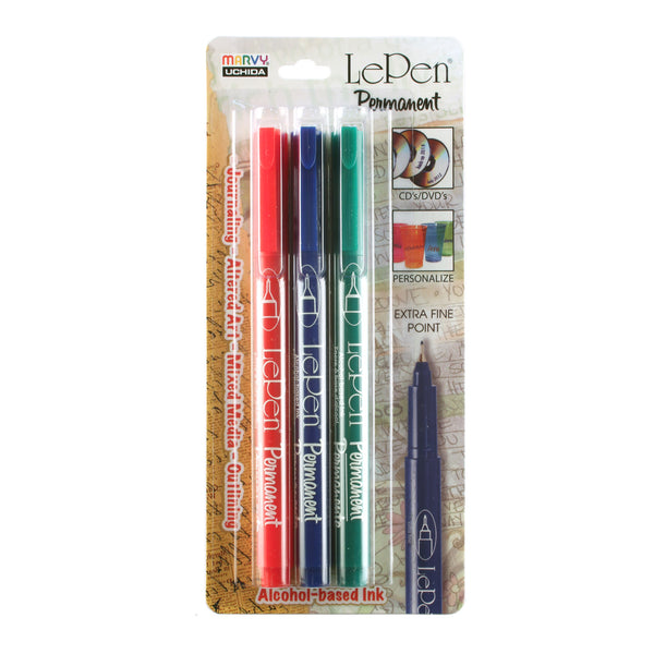 LE PEN PERMANENT EXTRA FINE 3 PIECE SET LE PEN PERMANENT EXTRA FINE 3 PIECE SET