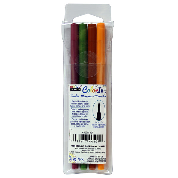 COLOR IN BRUSH MARKER - NATURAL 4 PC SET COLOR IN BRUSH MARKER - NATURAL 4 PC SET