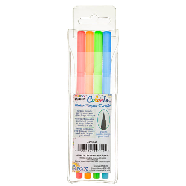 COLOR IN BRUSH MARKER - NEON 4 PC SET COLOR IN BRUSH MARKER - NEON 4 PC SET