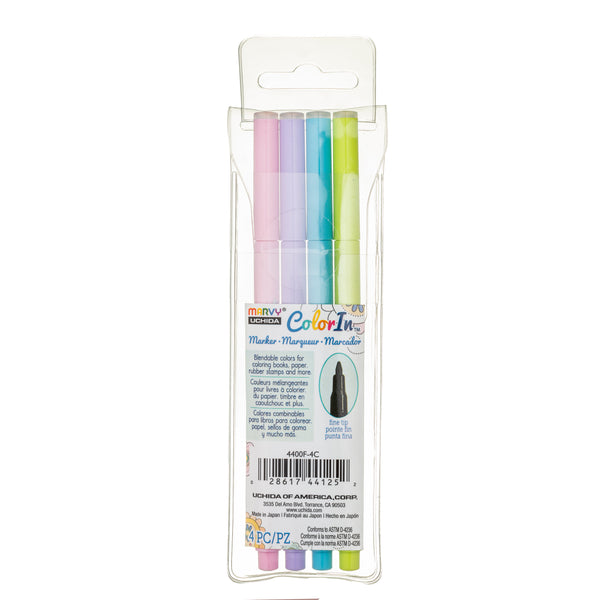 COLOR IN FINE MARKER - PASTEL 4 PC SET COLOR IN FINE MARKER - PASTEL 4 PC SET