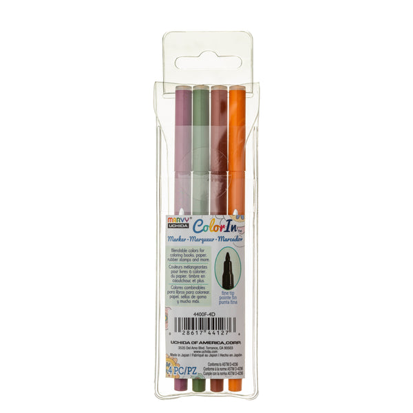 COLOR IN FINE MARKER - NATURAL 4 PC SET COLOR IN FINE MARKER - NATURAL 4 PC SET