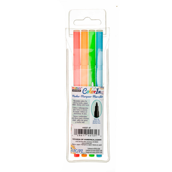 COLOR IN FINE MARKER - NEON 4 PC SET COLOR IN FINE MARKER - NEON 4 PC SET