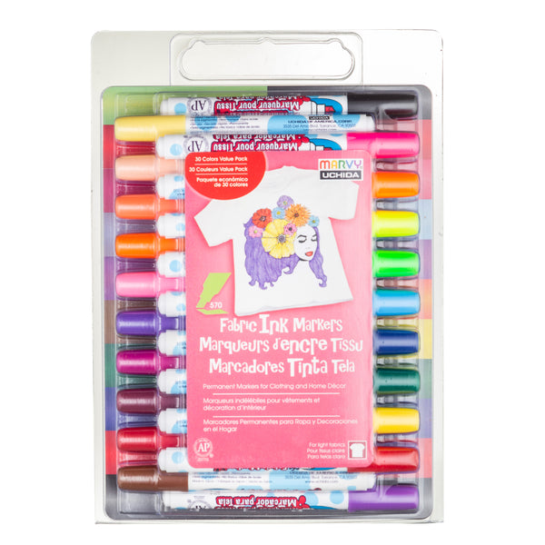 FABRIC MARKER CHISEL TIP 30 PIECE SET FABRIC MARKER CHISEL TIP 30 PIECE SET