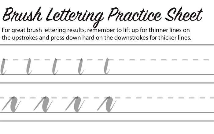 Brush Lettering Practice Sheet