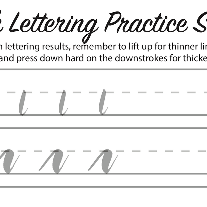Brush Lettering Practice Sheet
