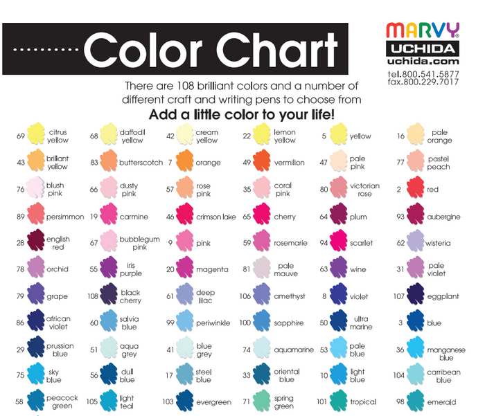 108 COLOR CHART