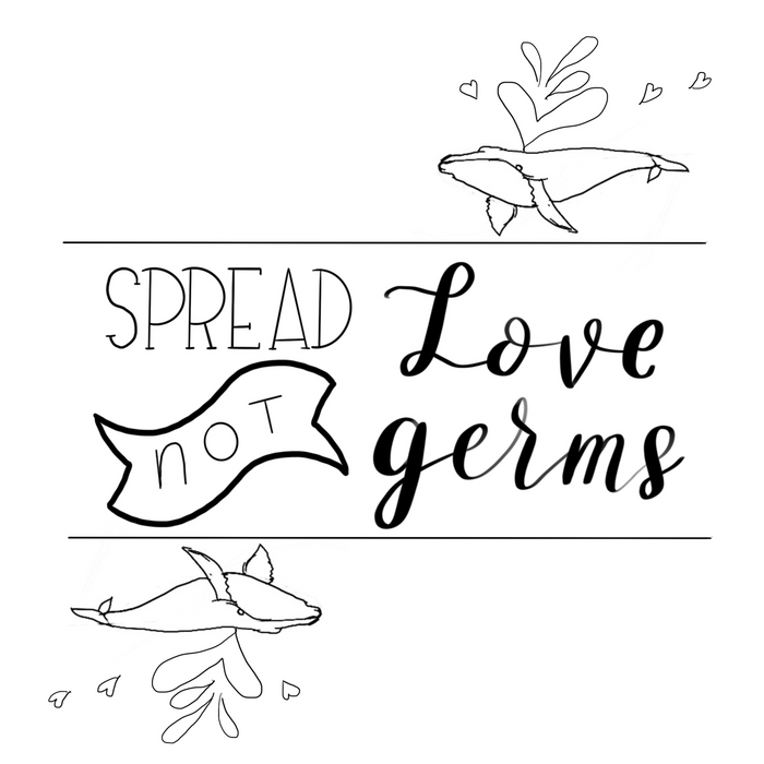 Spread Love Not Germs - Free Coloring Page