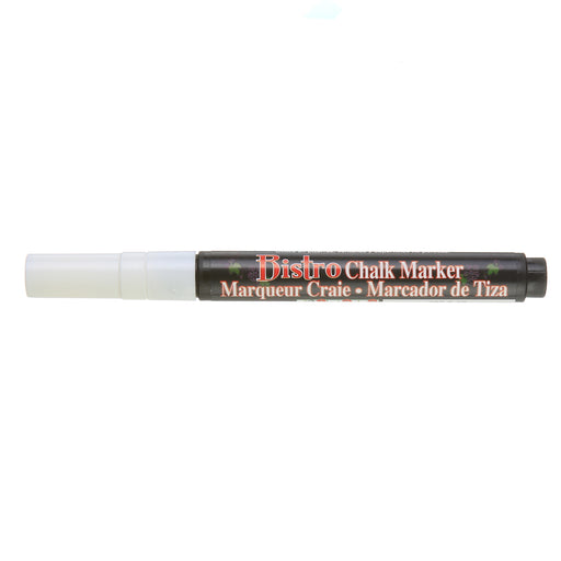 White Marvy Uchida Bistro chalk marker fine tip with cap.