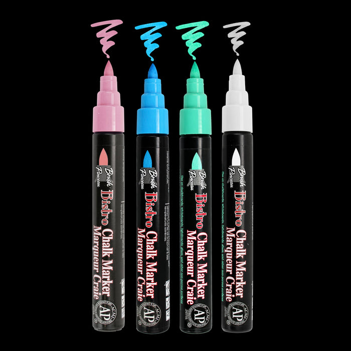 BISTRO CHALK MARKER BRUSH TIP SET 4A