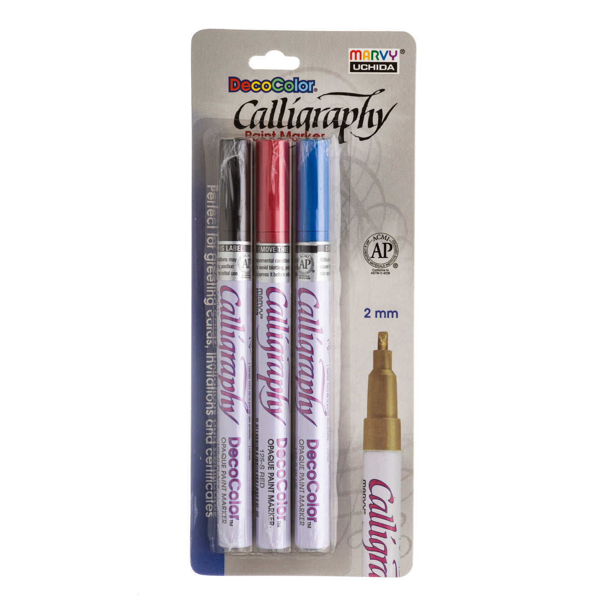 DECOCOLOR CALLIGRAPHY PAINT MARKER 3 PIECE SET B — Marvy Uchida