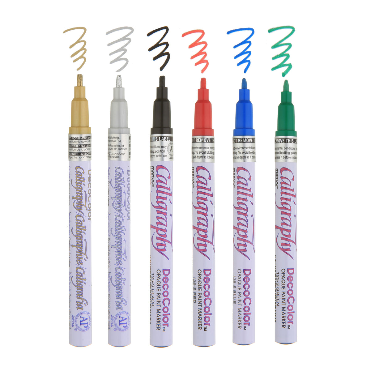 Marvy Uchida Decocolor Calligraphy Paint Markers Metallic Gold [Pack Of 6]  (6PK-125-S-GLD)