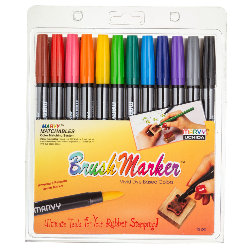 Uchida Brush Markers 12/Pkg - Primary