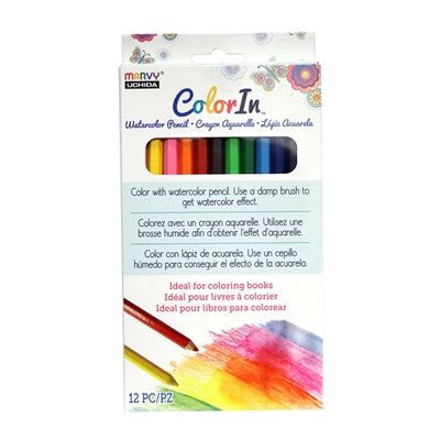 Uchida Color in Watercolor Pencil Set 12pcs Assorted Colors