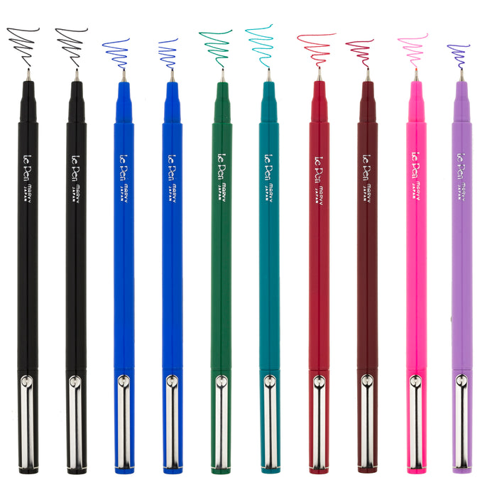 Lepen Marvy Uchida Micro-fine 0.3 and Brush Tip 10 Color Sets Many