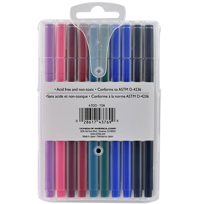 Marvy Le Pen Marker Pen - Fine Point - 8 Color - 10 Pen Basic Set – ANYABOX