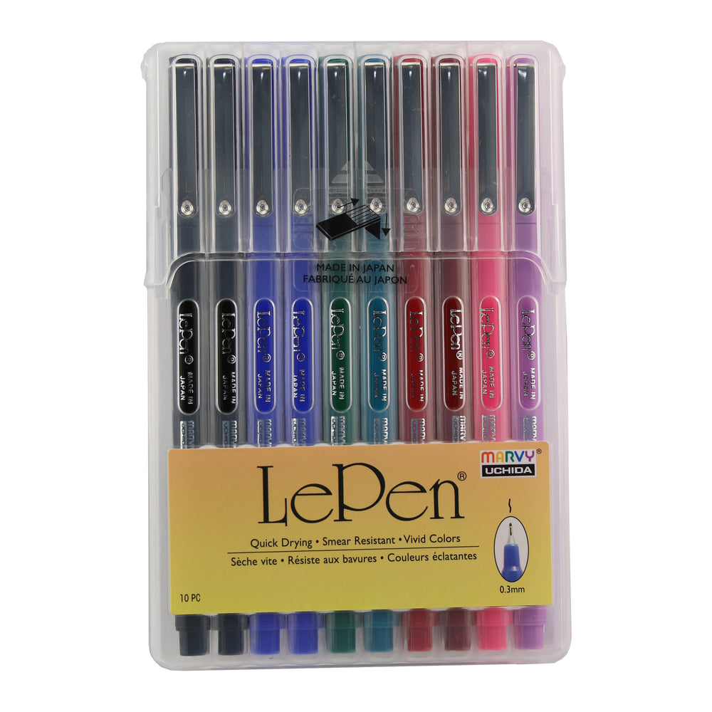  Marvy Le Pen Set of 6 Fine Tip Pens, Orang, Red
