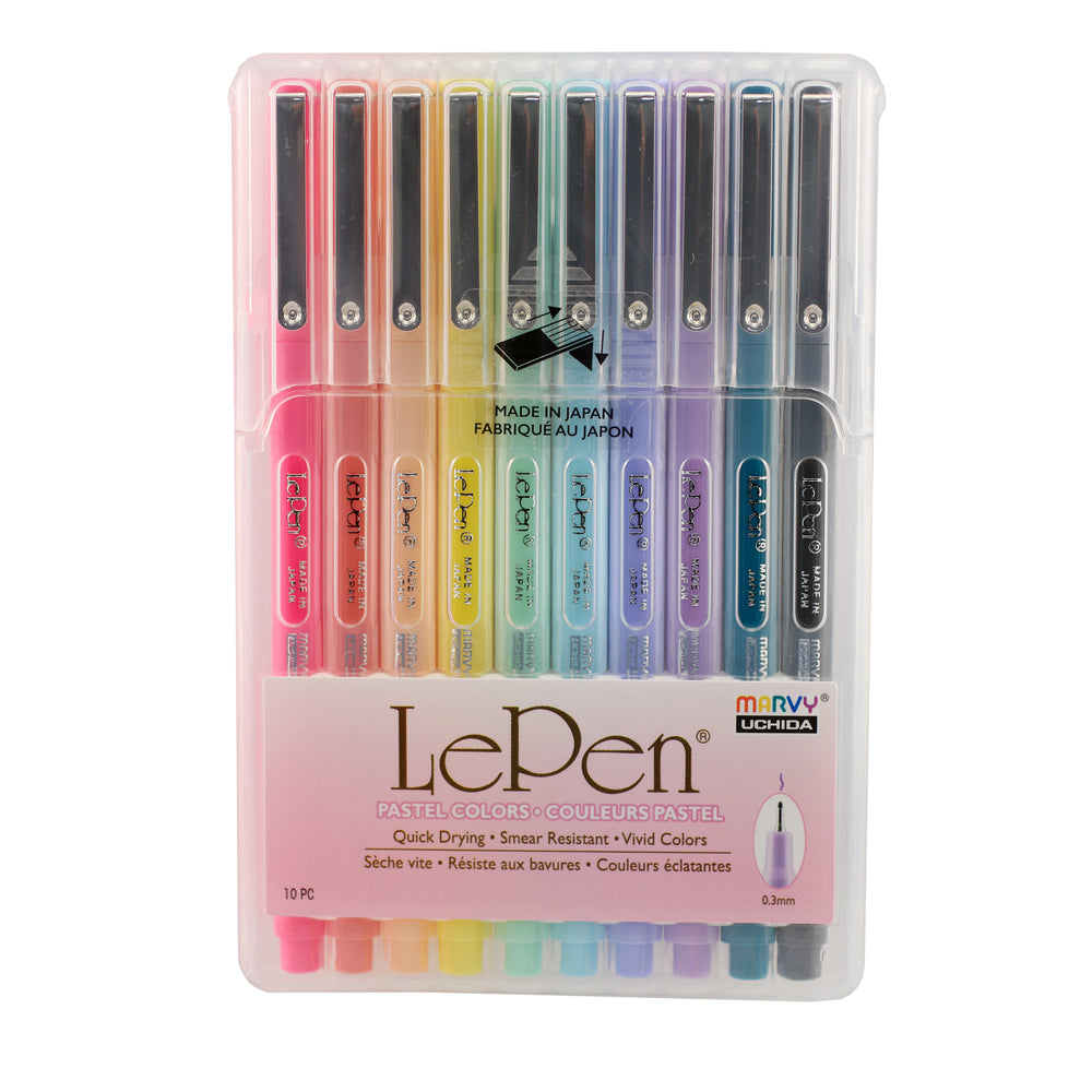 Le Pen Retro Colors 6 Piece Set, 0.3mm point