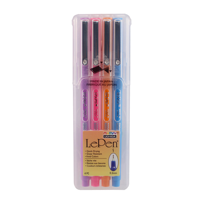 Marvy Uchida Le Pens Multicolor Set, 0.3mm Fine Point Pens, Smudge Proof  Ink