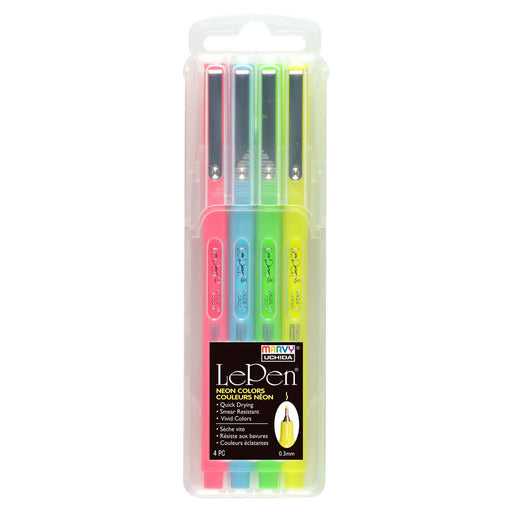 Marvy Color In Markers- Fine Tip- Neon Set of 4 (4400F-4F)