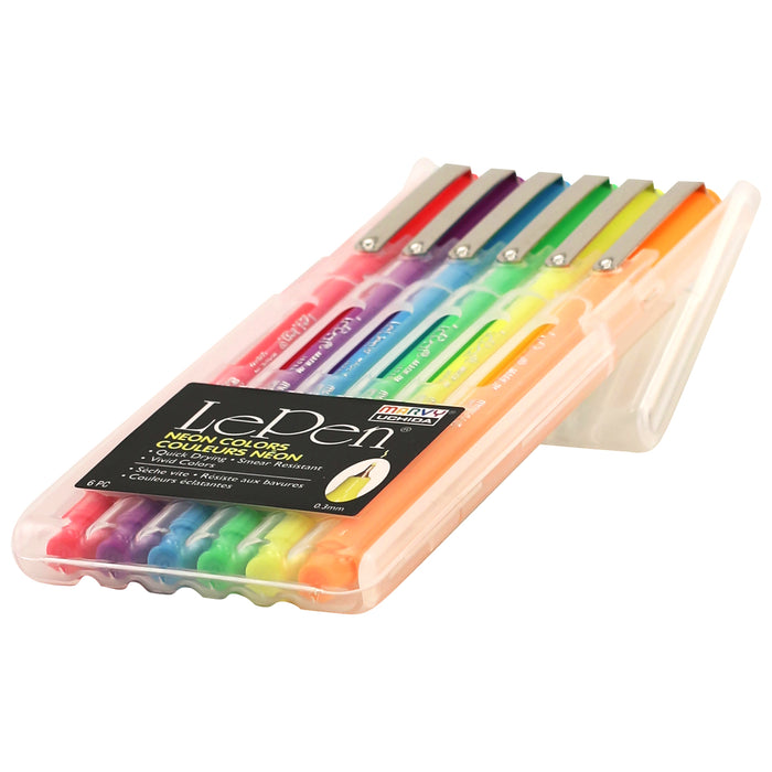 Marvy Uchida Le Pen Neon, 3mm tip, Assorted Colors, 10 pc set