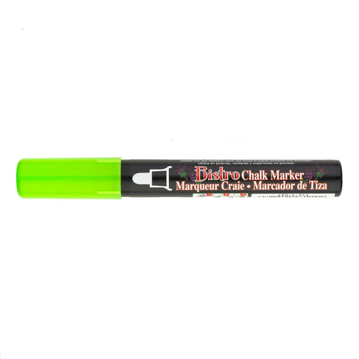 Bistro chalk fluorescent green broad tip with cap on