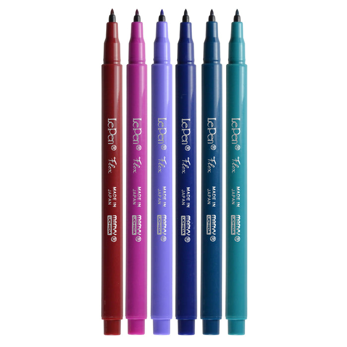 Marvy Uchida LePen Flex Brush Pens, Jewel - 6 pens