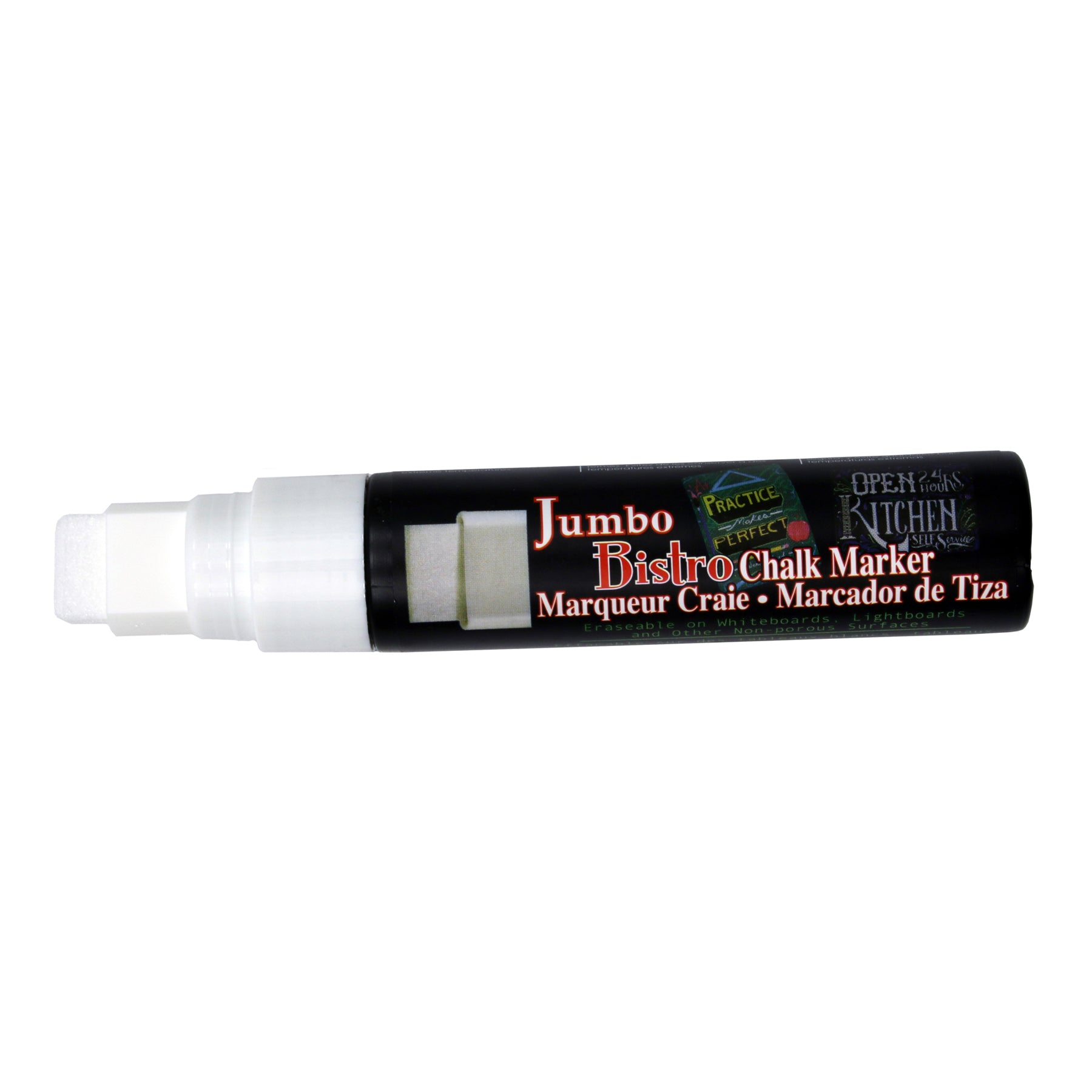 Marvy Uchida Bistro Chalk Marker, Broad Tip, White, 551740230