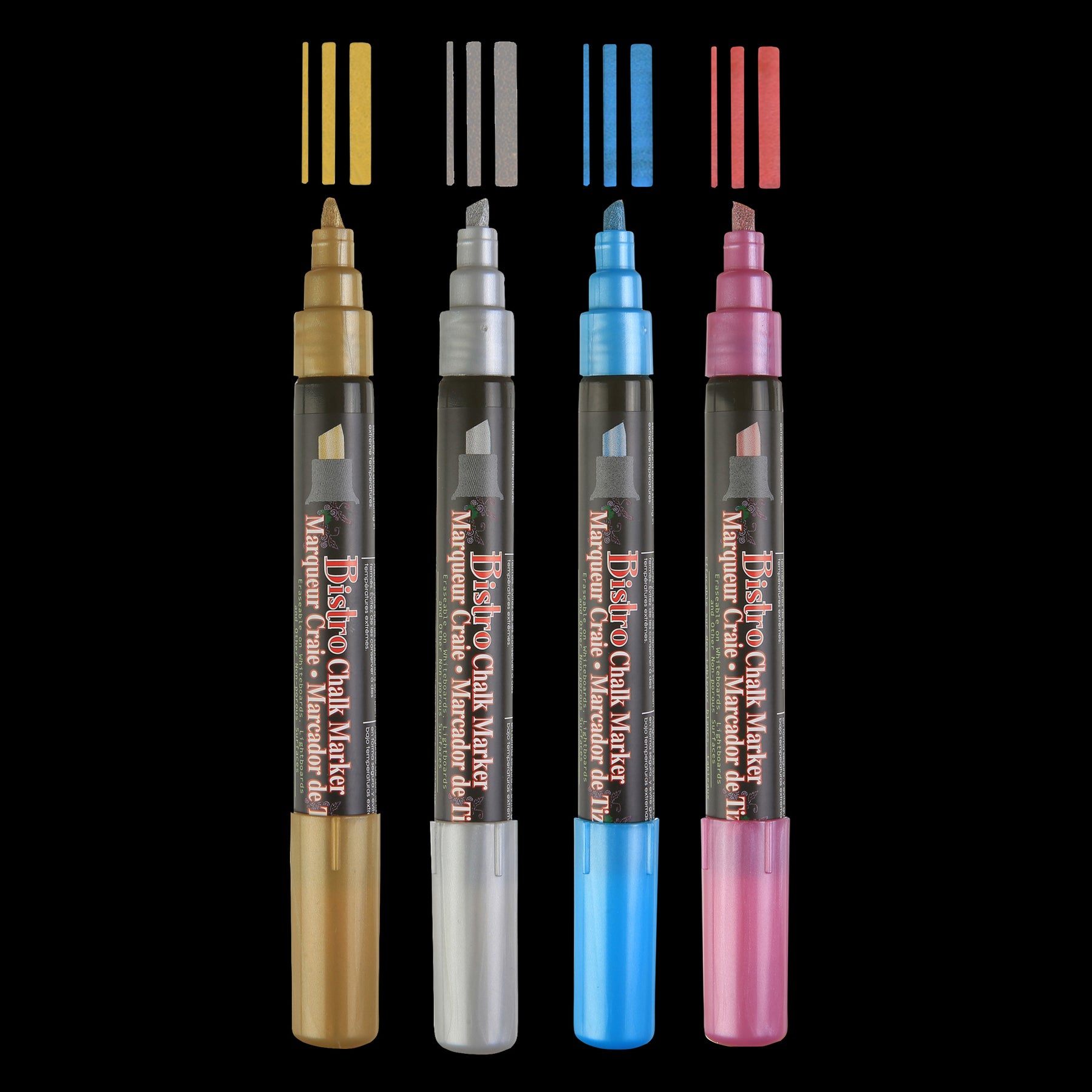BISTRO CHALK METALLIC MARKER CHISEL TIP SET — Marvy Uchida