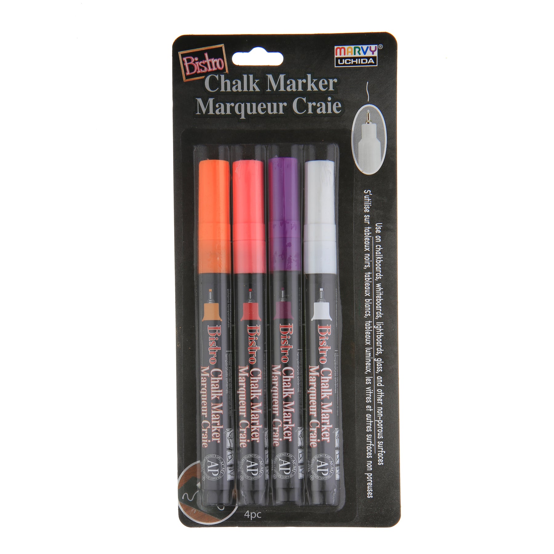 Marvy Uchida Bistro Chalk Marker Set Fine Tip Metallic Colors 4 Per Pack 2  Packs (UCH4824M-2), 1 - Kroger