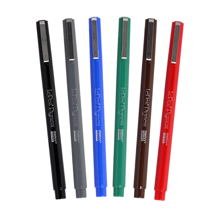 Marvy Uchida Lepen Pigment Pens 0.3mm, Set of 6 