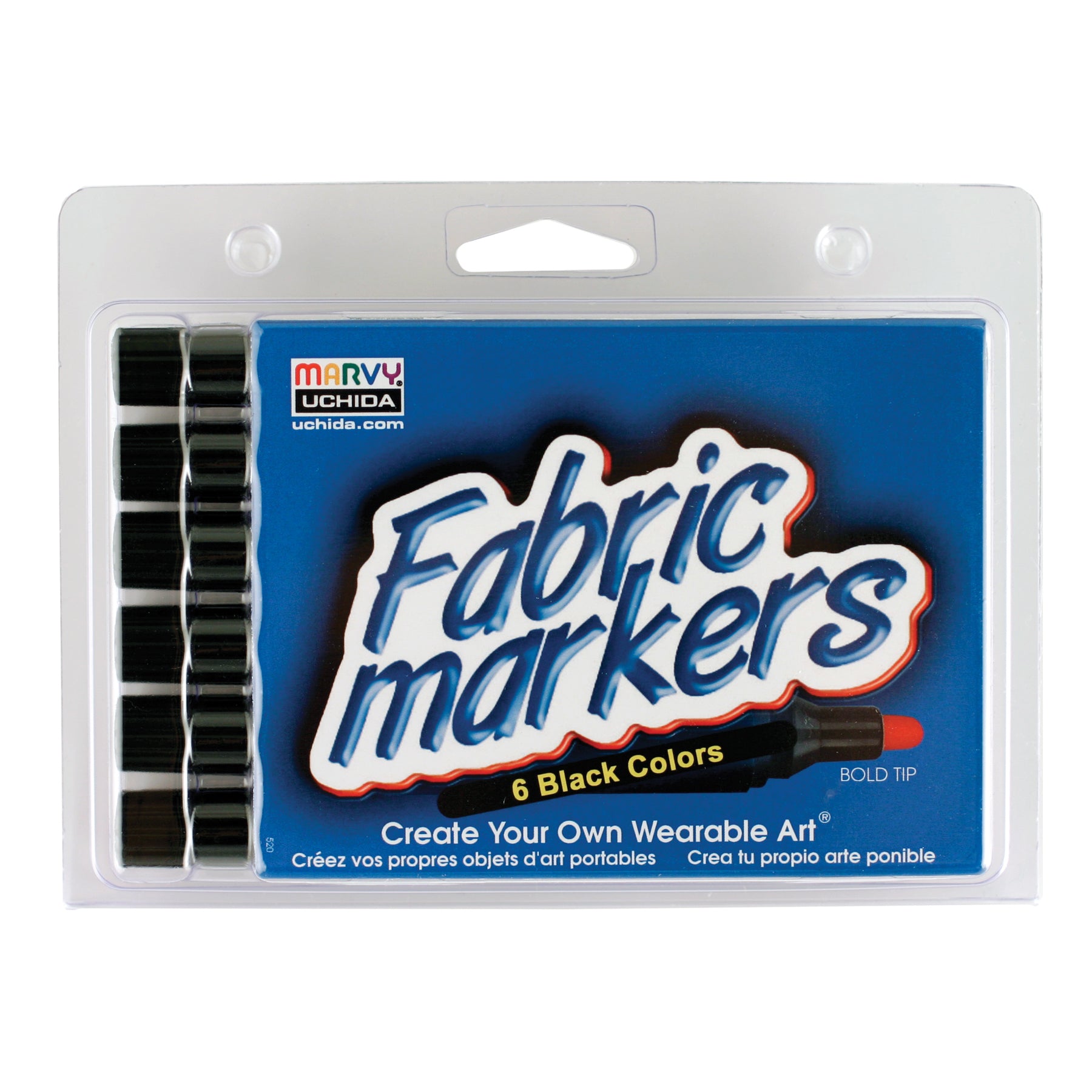 Assorted Black Fabric Markers - 4 Piece Set