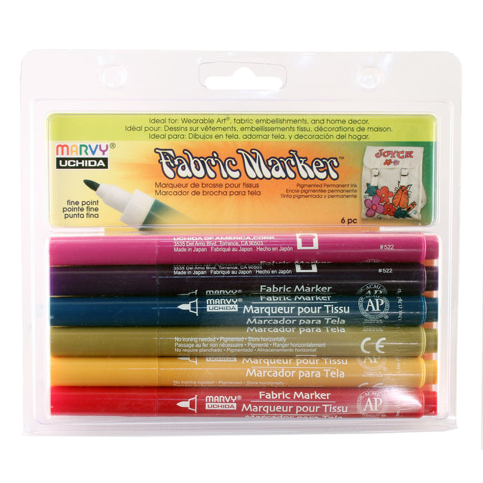 12/24 Colors Dual Tip Fabric Markers,Permanent Art Markers Pen for