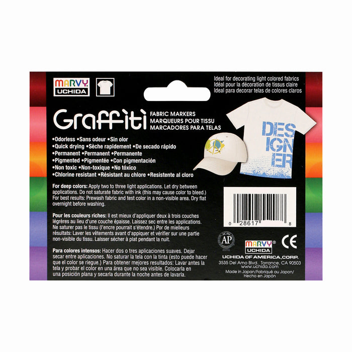 Uchida Graffiti Fabric Marker Set Primary 6pc – Stitches