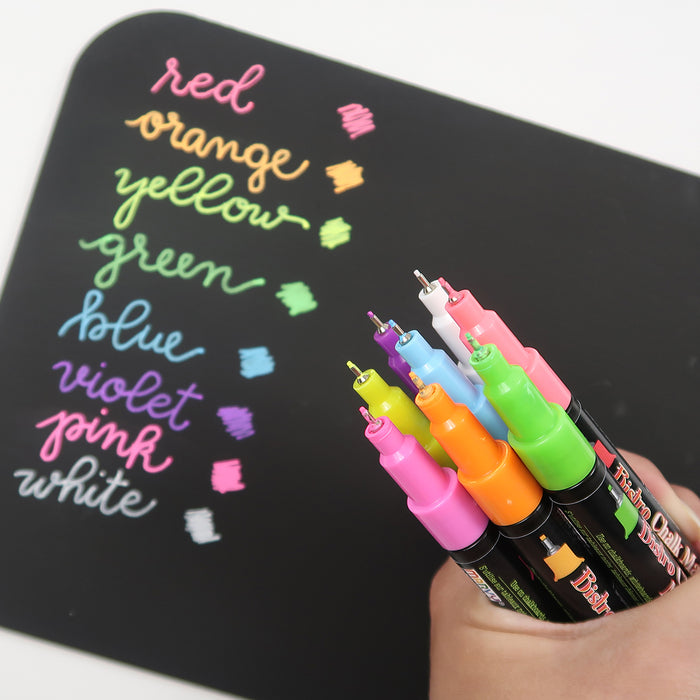 Uchida Fluorescent Colors Liquid Chalk Marker Pen 4 Pack Fine 